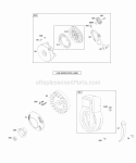 Blower HousingShrouds Flywheel Rewind Starter Diagram and Parts List for 095212-0244-E1  Briggs and Stratton Engine